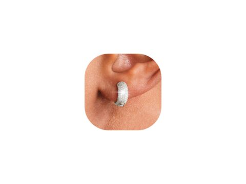 HANLI Orecchini Cerchio Uomo Argento 925 e Oro 14K con Zirconi