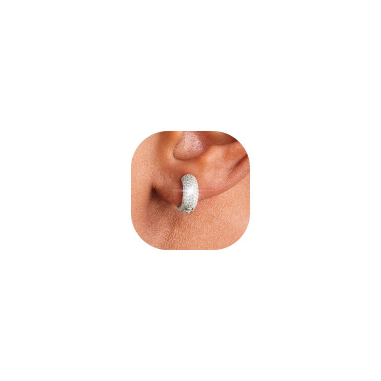 HANLI Orecchini Cerchio Uomo Argento 925 e Oro 14K con Zirconi