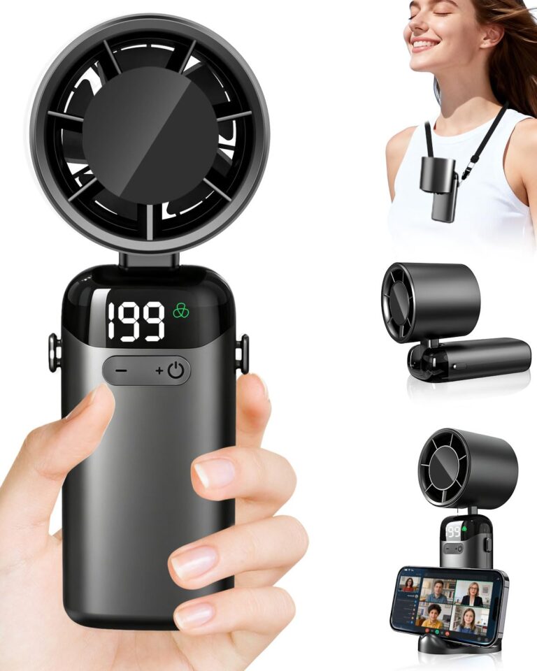 Ventilatore Portatile USB Ricaricabile Pieghevole con Batteria 3500mAh
