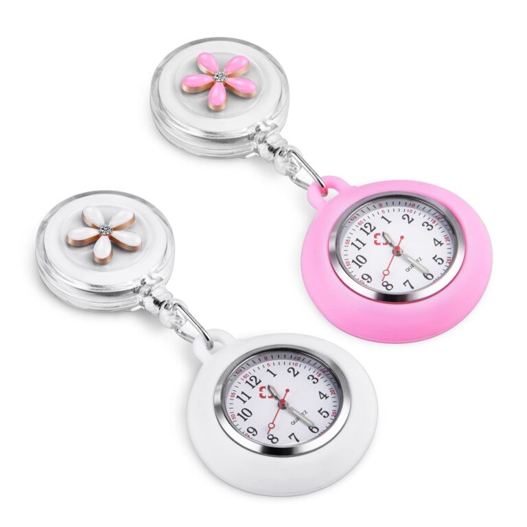 Vicloon orologio da infermiere in silicone con spilla (2 pezzi)