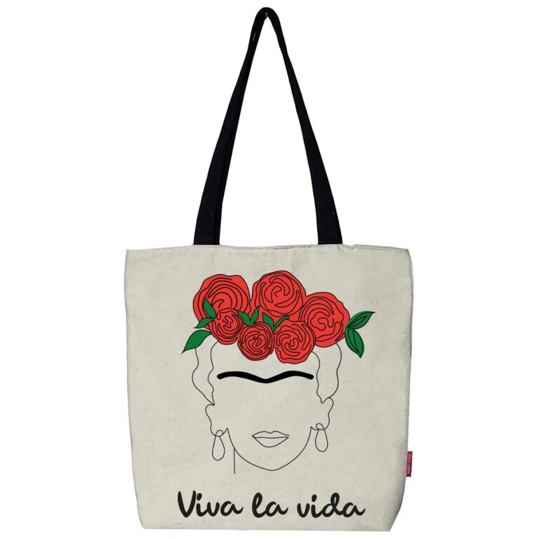 Hello-Bags Tote Bag in Cotone con Cerniera e Tasca Interna