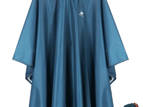 ANYOO Poncho impermeabile riutilizzabile con cappuccio – telo da campeggio multifunzione