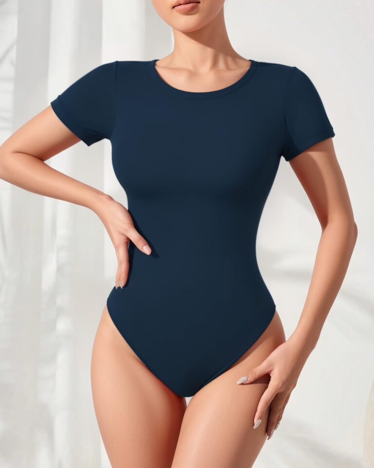 Body donna basic a maniche corte con scollo rotondo