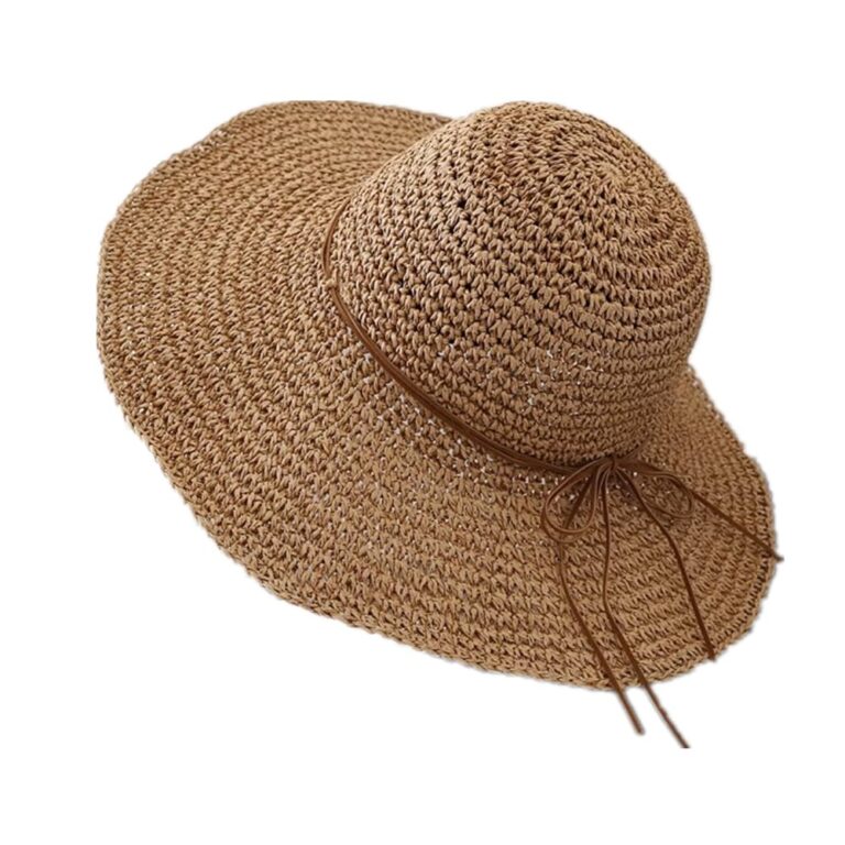 Cappello di Paglia Pieghevole da Donna per Estate, Spiaggia e Viaggio