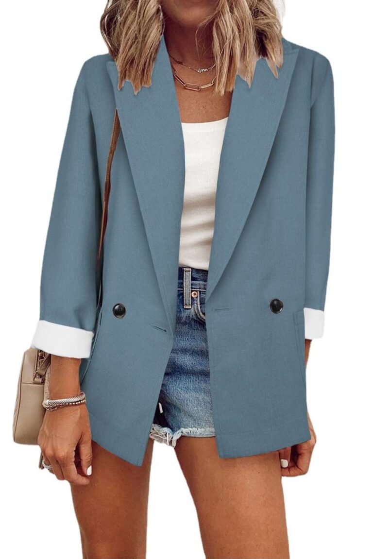 Blazer da donna casual a maniche lunghe, aperto davanti