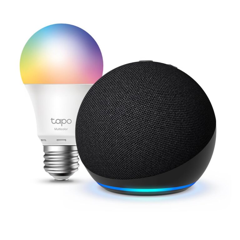 Echo Dot (5ª generazione) | Antracite + Tapo L530EA Lampadina LED Smart (E27), Compatibile con Alexa - Kit di base per Cas...