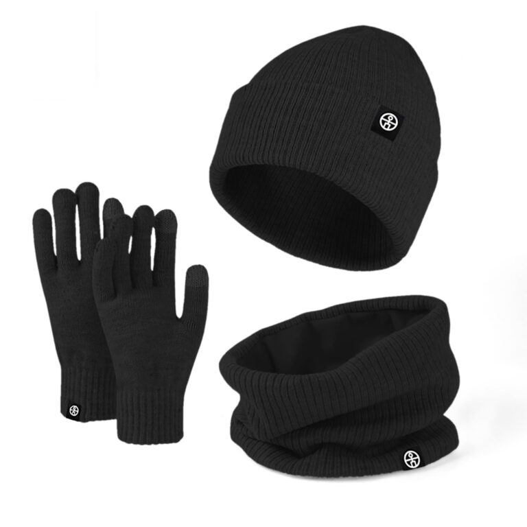 Enwokran Set 3 Pezzi Berretto Sciarpa Guanti Touch Termico