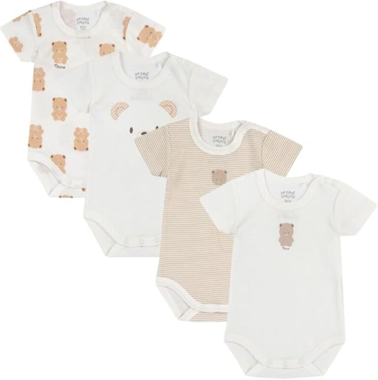Chicco Body Neonato Senza Maniche in Cotone, Set 4 pezzi
