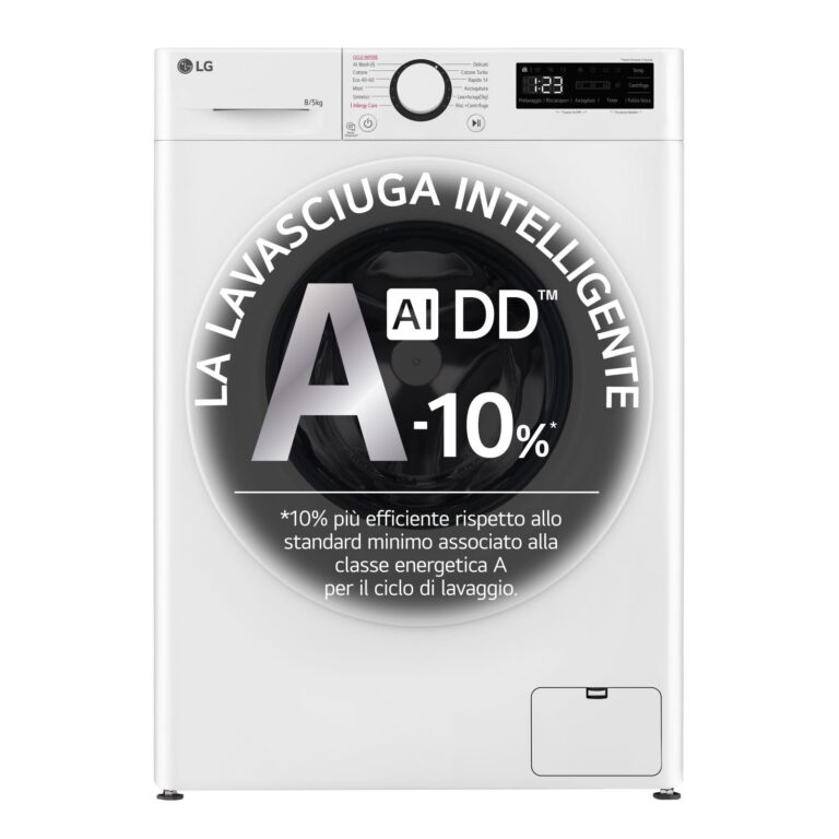 LG Lavasciuga Slim 8+5 kg AI DD con Vapore, 1200 Giri