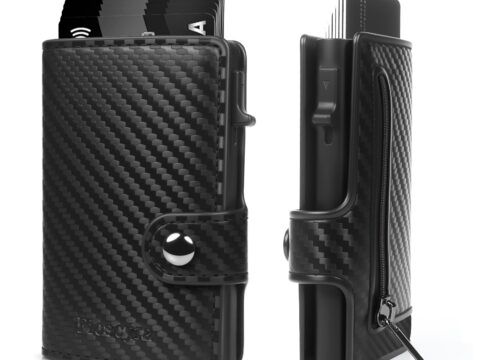 Fioscyra Portafoglio Slim in Fibra di Carbonio con Protezione RFID