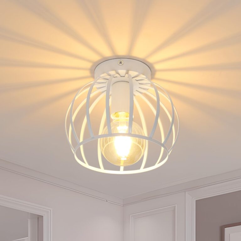 Comely Lampada da Soffitto Industriale, Plafoniera Vintage Disegn Geometrico Gabbia in Metallo, E27 Lampadario Soffitto pe...