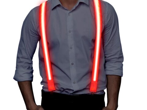 Ainiv Bretelle da Uomo LED Luminose a Neon, Regolabili Stile Y per Feste