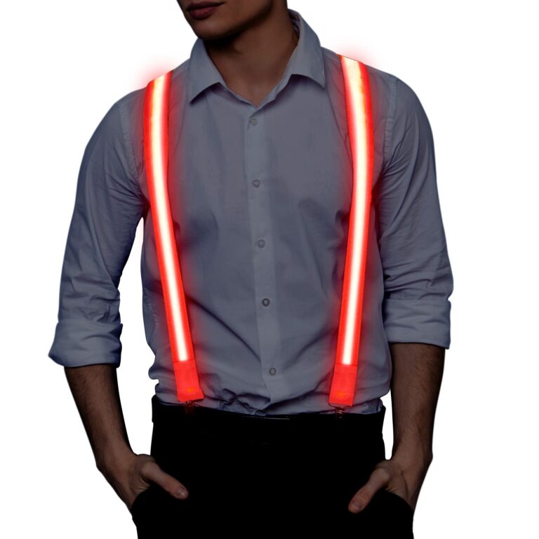 Ainiv Bretelle da Uomo LED Luminose a Neon, Regolabili Stile Y per Feste