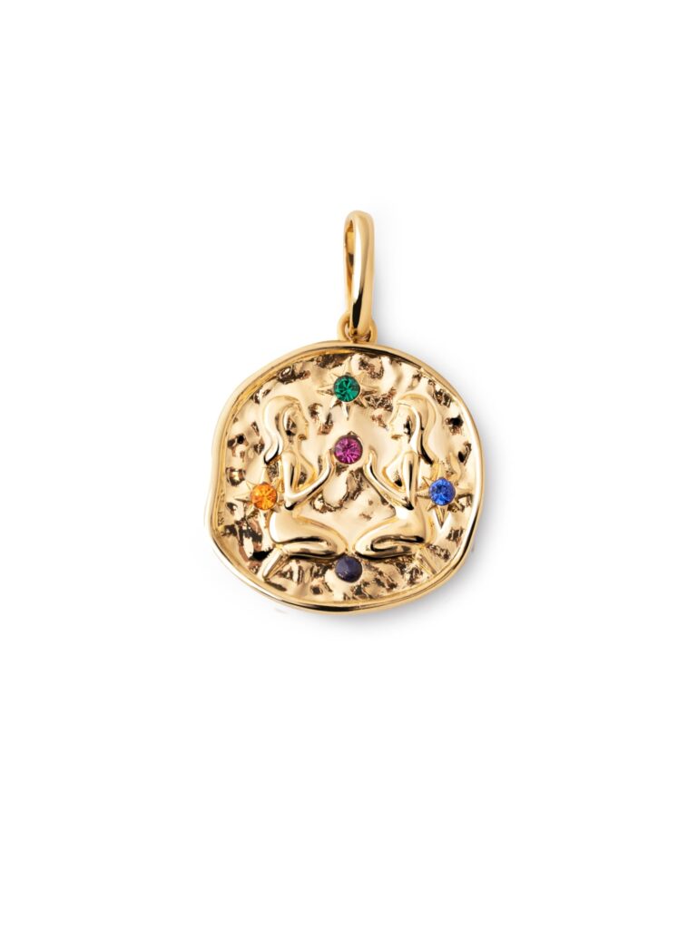 Singularu Charm Organic Colors Zodiaco in ottone placcato oro