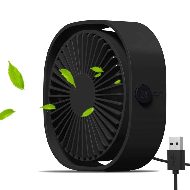 Simpeak Ventilatore USB da Scrivania Mini, 3 Velocità e Rotazione 360°