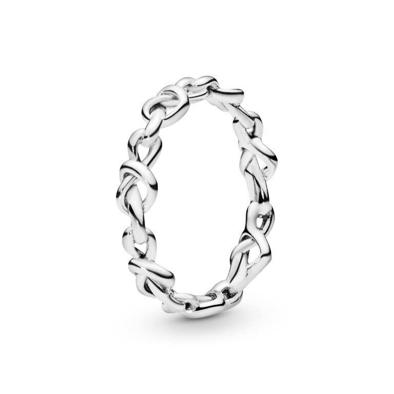 PANDORA Anello cuori intrecciati in argento