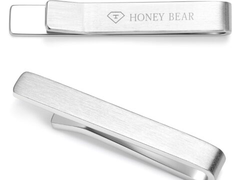 HONEY BEAR Fermacravatta Uomo in 4 Misure Standard e Slim