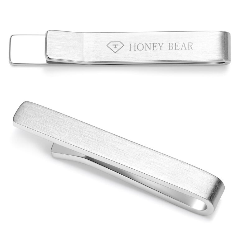 HONEY BEAR Fermacravatta Uomo in 4 Misure Standard e Slim