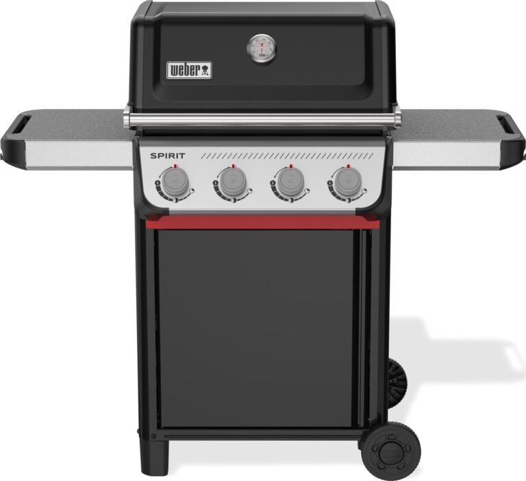Weber Barbecue a gas Spirit E-410/4 bruciatori, accensione Snap-Jet, ruote resistenti e griglia di riscaldamento, superfic...