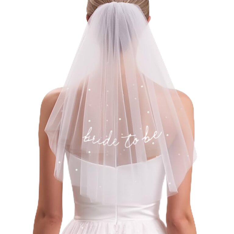 Velo da Sposa Corto con Pettine, Bianco Elegante a Strato Singolo