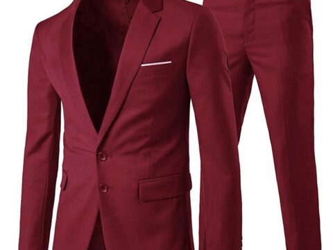 Allthemen Completo Uomo Due Pezzi Slim Fit a Due Bottoni