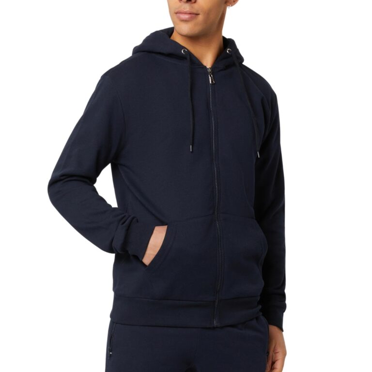 FM London Felpa con Zip e Fodera in Pile da Uomo