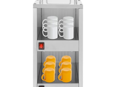 Armadietto Scalda Tazze in Acciaio Inox 140 W per Bar e Ristoranti
