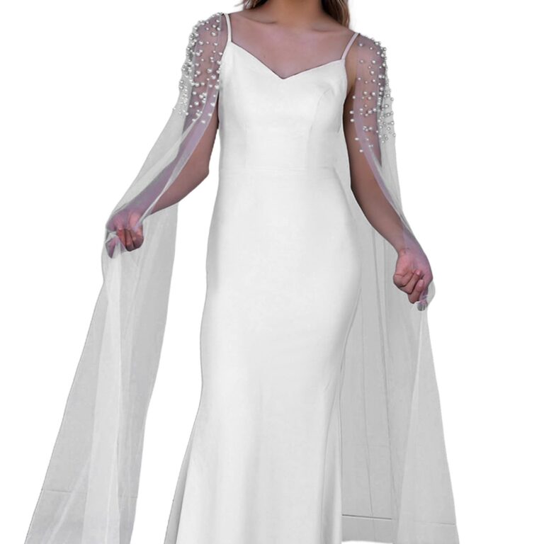 YUZIMEI Maniche da Spalla in Tulle con Perle per Abito