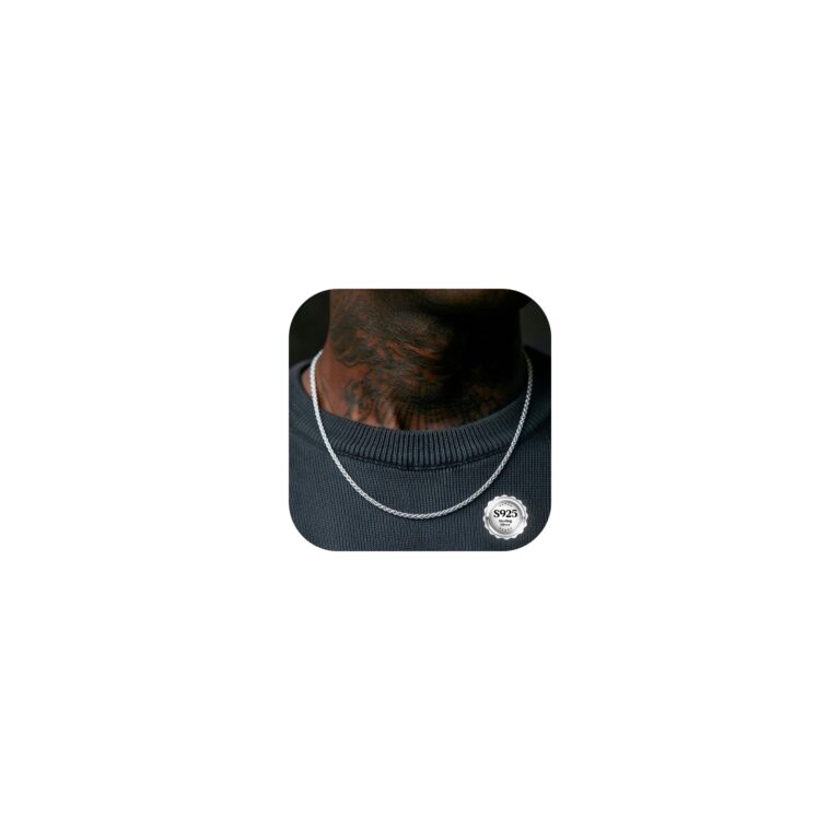 YADOCA Collana Argento 925 Uomo a Spiga Ipoallergenica