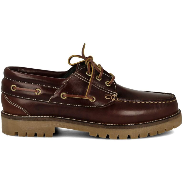 PAYMA Scarpa da Barca in Pelle Seahorse Oliata 3 Occhielli Unisex