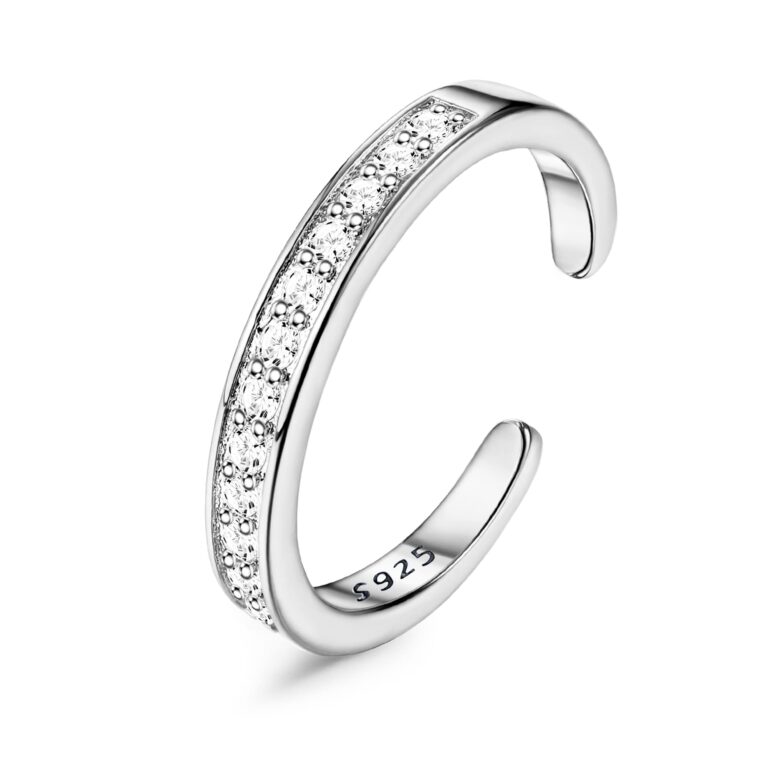 ORAZIO Anello da Piede in Argento Sterling 925 con Motivi Vintage e Floreali