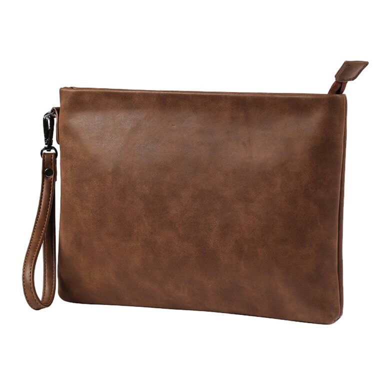 Aideal Pochette da Polso Uomo in Similpelle Multifunzione Marrone
