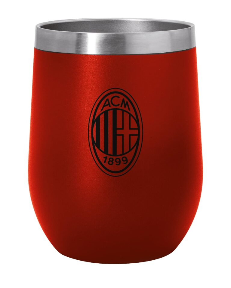 Seven Tazza Termica A.C. MILAN - WIN THE GAME, Acciaio Inox, Calcio, Per bambini, Ragazzi e adulti, Prodotto ufficiale, Id...