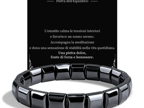 VGWON Bracciale Uomo Perle Ematite e Occhio di Tigre 10mm