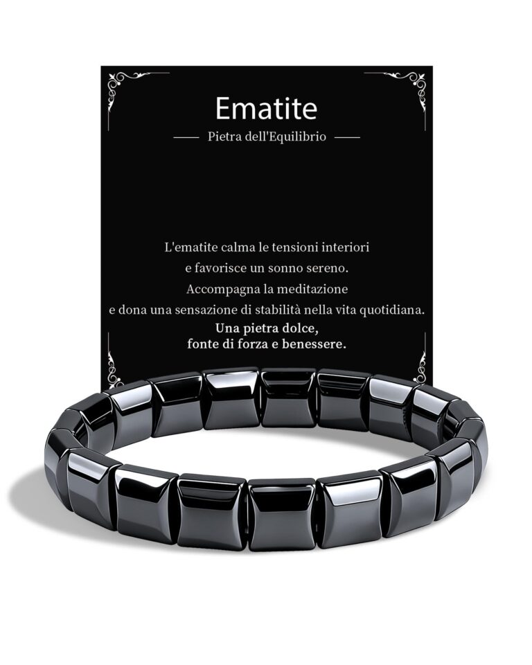 VGWON Bracciale Uomo Perle Ematite e Occhio di Tigre 10mm