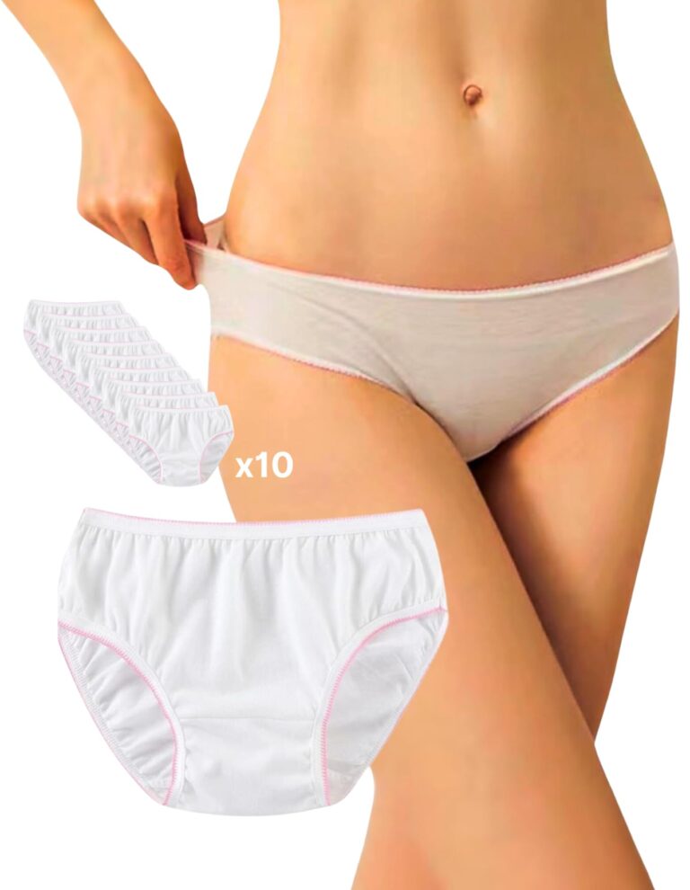 goMinisan Slip Donna Monouso in Cotone, 10 Pezzi