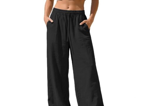 Pantaloni Estivi Donna in Lino e Cotone con Tasche