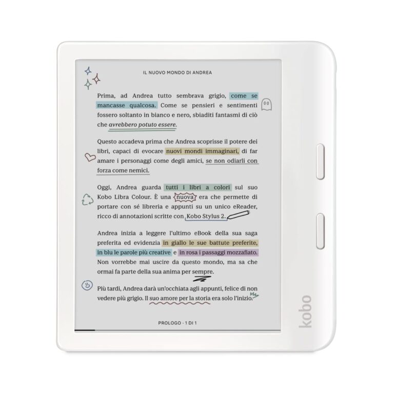Kobo Libra Colour | eReader | Display antiriflesso a colori E Ink Kaleido™ 3 da 7” | Modalità Scura| I Audiolibri | Imperm...