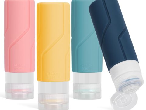Alyvisun 4 Flaconi da Viaggio in Silicone Ricaricabili Anti-Perdita