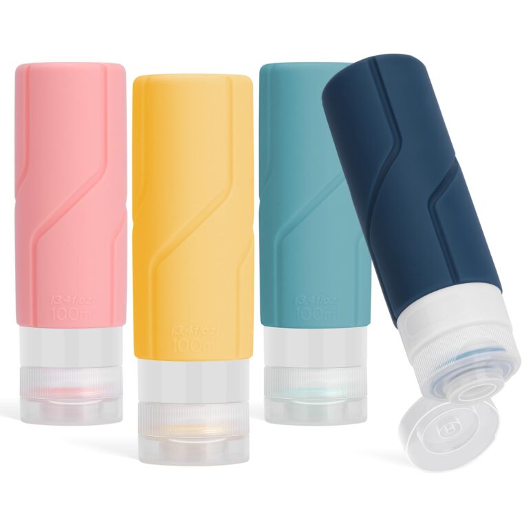 Alyvisun 4 Flaconi da Viaggio in Silicone Ricaricabili Anti-Perdita