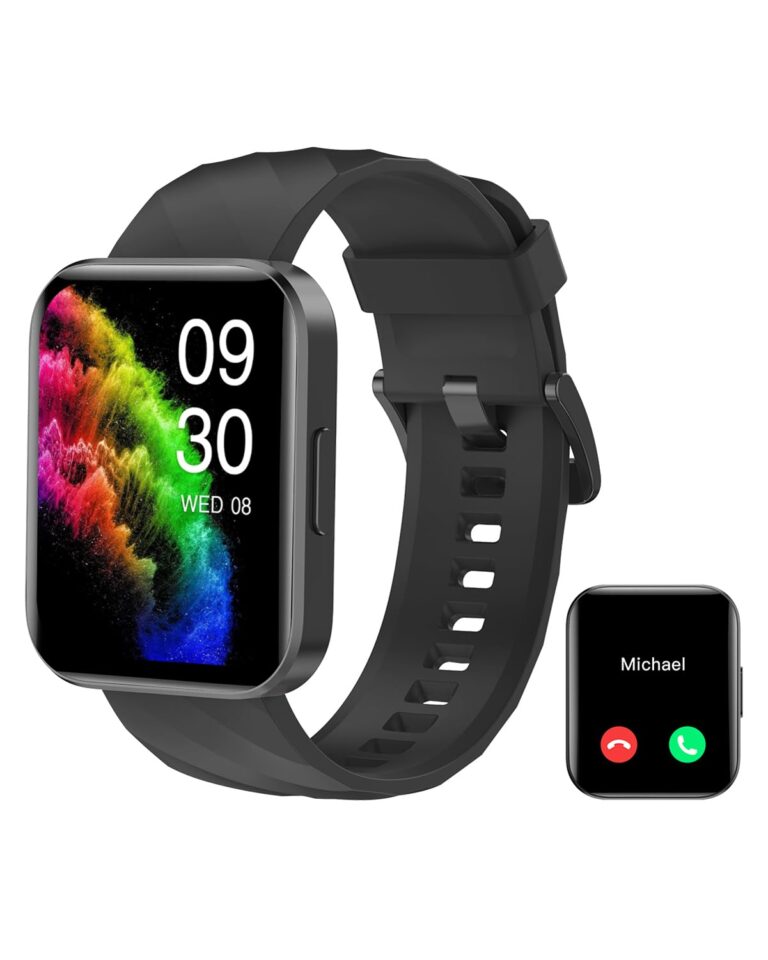 RUIMEN Smartwatch Uomo/Donna con Chiamate, Cardiofrequenzimetro e Saturimetro