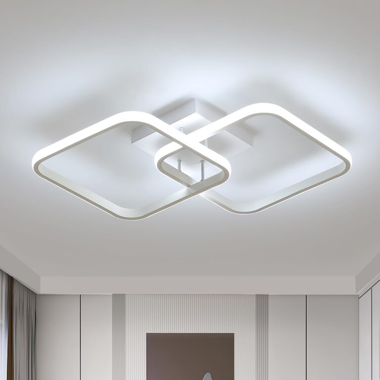 Osairous Plafoniera LED Soffitto 42W 4700LM, Lampada da Soffitto Quadrata Moderna Bianco, Plafoniera in Acrilico per Camer...