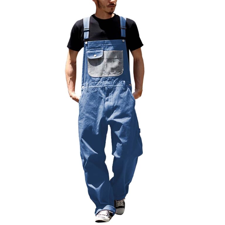 Salopette Uomo Denim da Lavoro Casual con Bretelle Heavy Duty