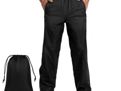 BSBUY Pantaloni Impermeabili Unisex con Tasche e Custodia