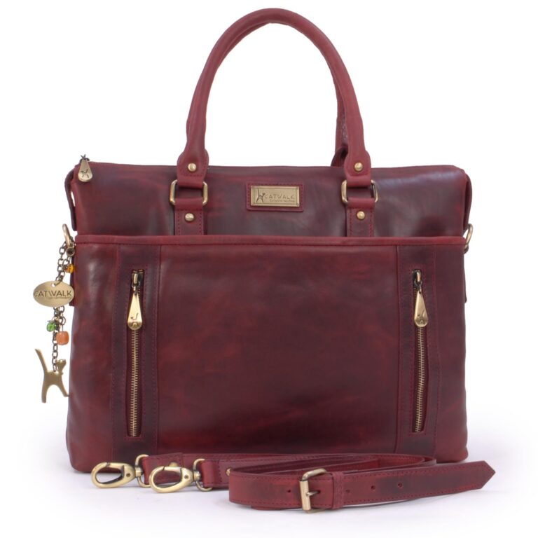 Catwalk Collection Handbags - Grande Borsa Tote in Vera Pelle - Borsa a Tracolla per PC - Valiget...