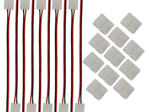 CESFONJER Connettori Rapidi 2 Pin per Striscia LED 3528 Monocolore (10 pz)