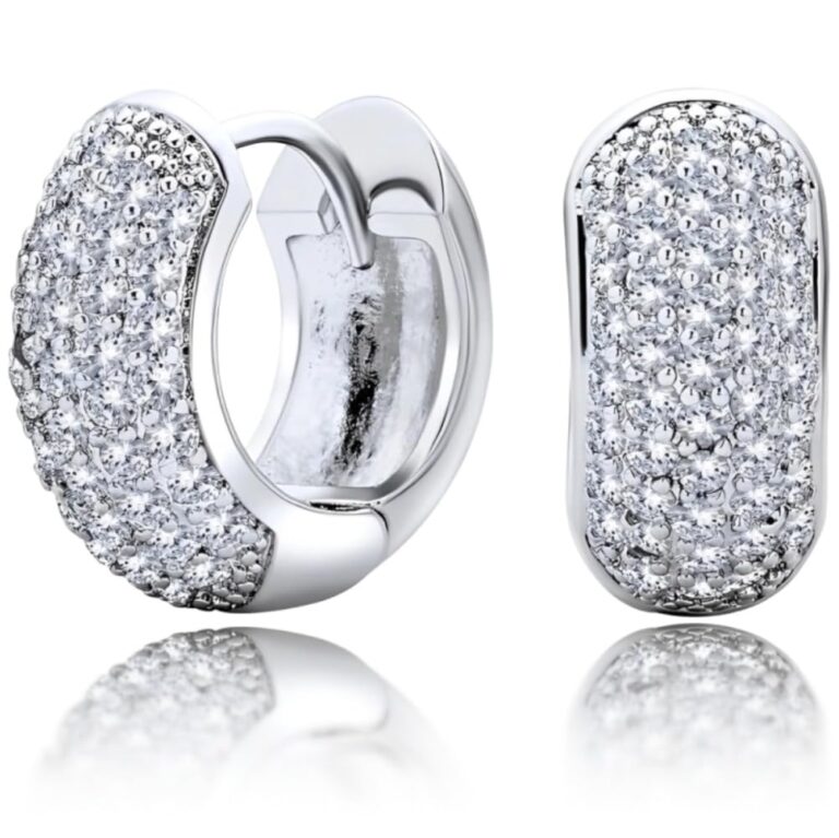 Voarge Orecchini Donna a Cerchio in Argento 925 Placcato Oro