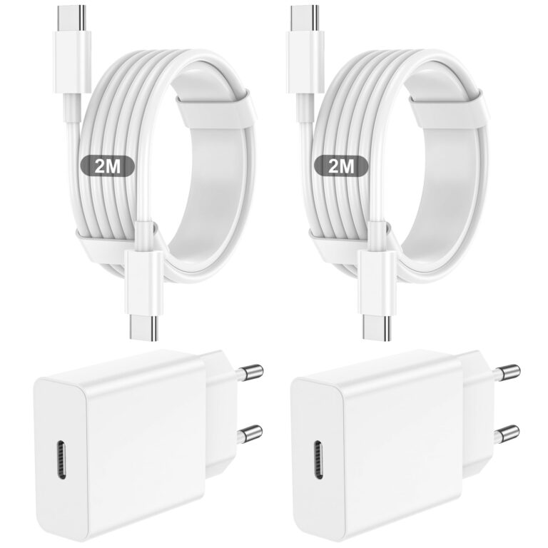Caricatore USB-C con 2 Cavi USB-C 2m per iPhone 17/16/15