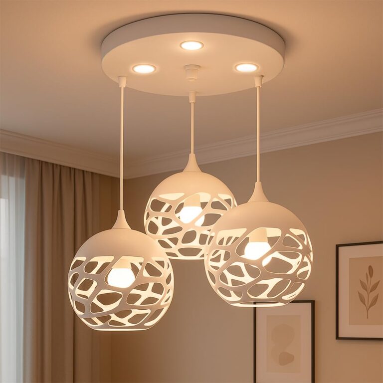 MAKA Lampadario a Sospensione Soffitto 3 Lampade E27 Sospese Moderno Regolabile per Camera da Letto Cucina Soggiorno Plafo...