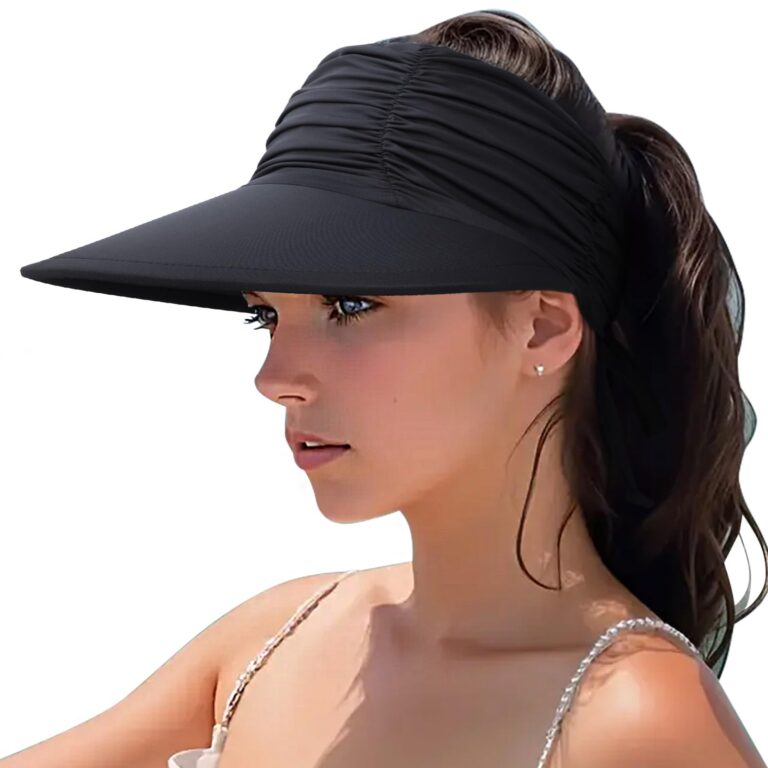 DRESHOW Visiera da sole donna a tesa larga pieghevole